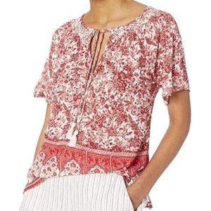 Lucky Brand Short Sleeve Floral Printed Top